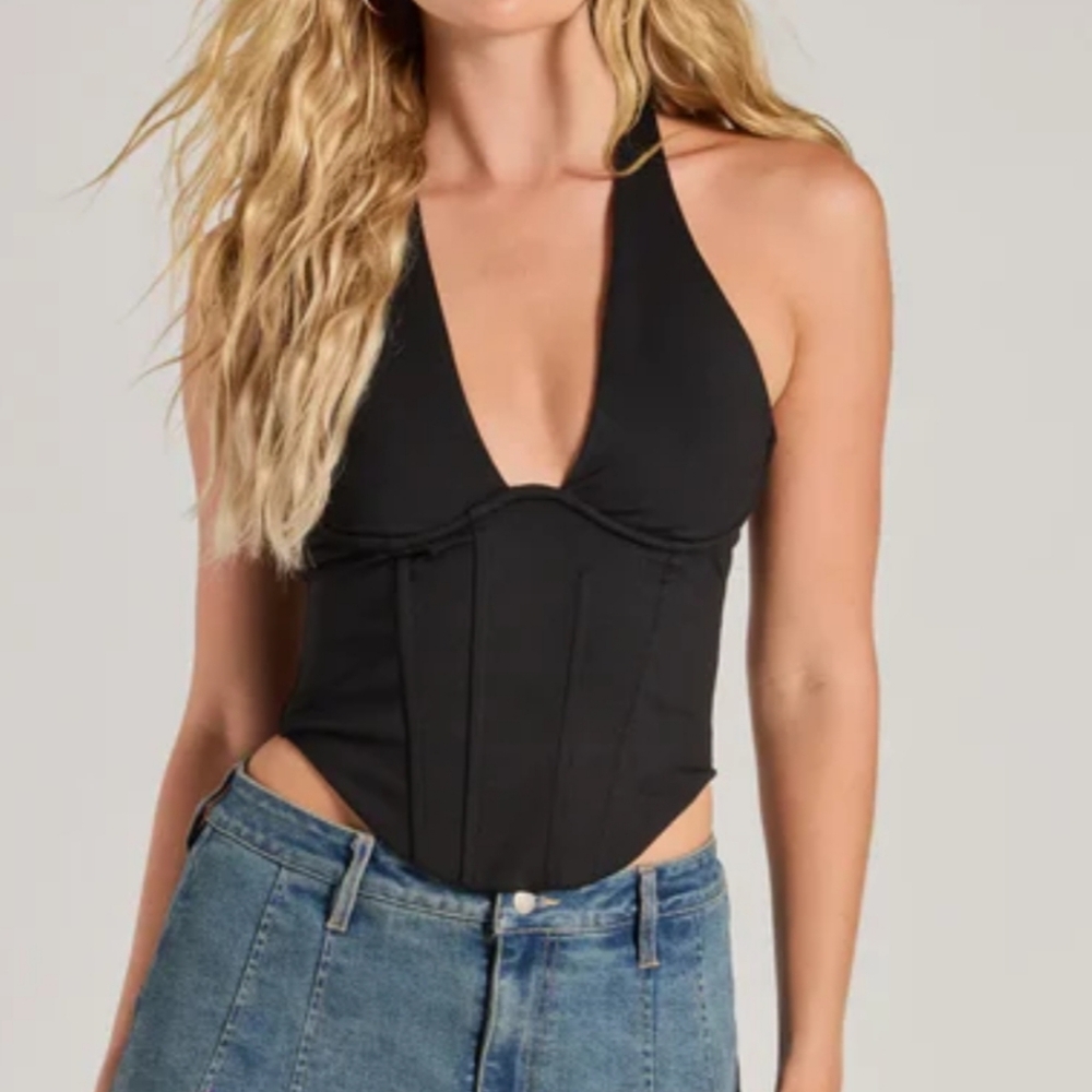 Black Windsor Corset Halter Top